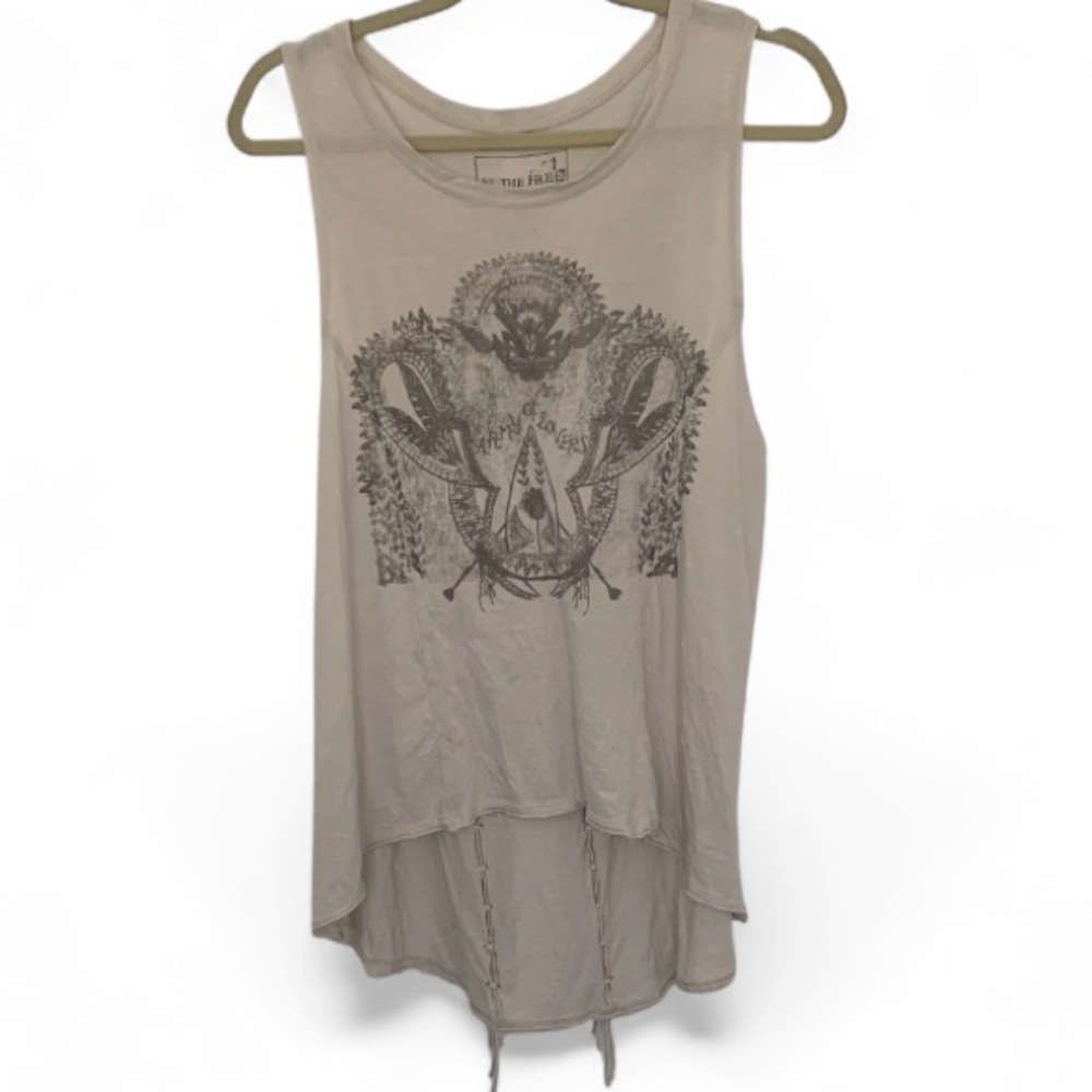 Free People We the Free Army of Lovers Fringe Back Tank Top